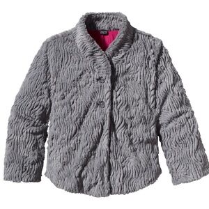 Patagonia gray soft plush cropped fuzzy winter jacket